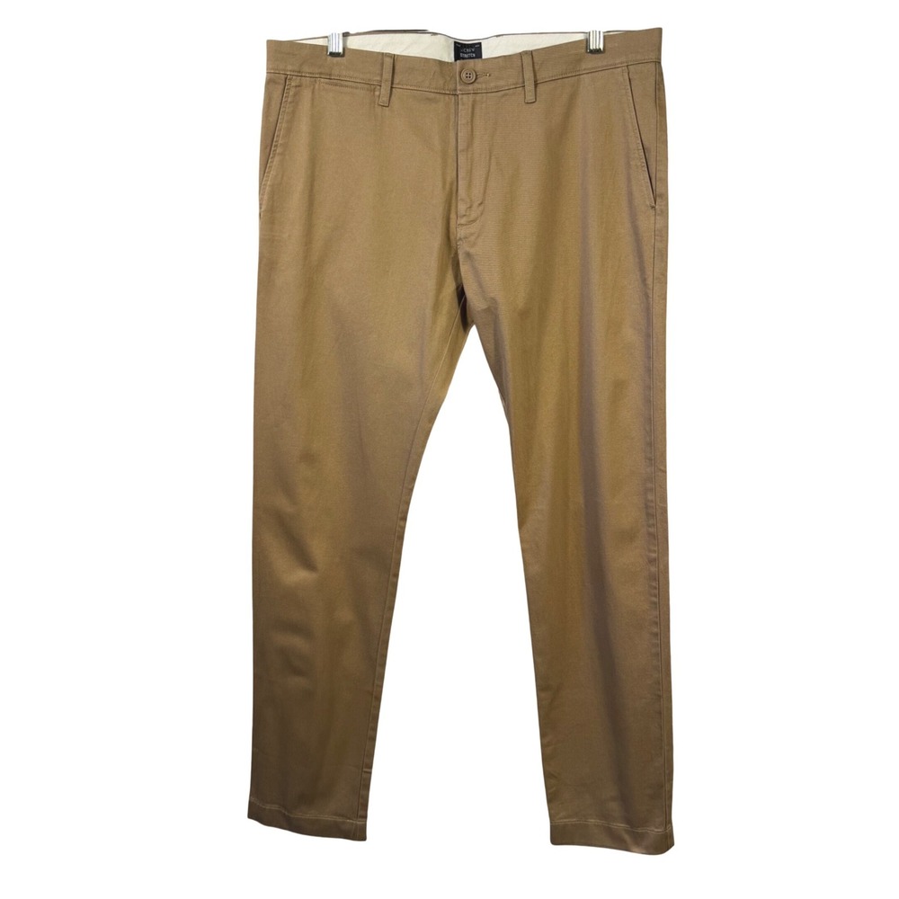 J.Crew‎ Stretch Chino Pants Mens Brown Earth Tone Straight Leg Casual Trousers